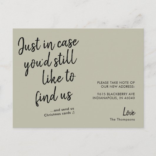 Eenvoudige moderne grappige groene aankondiging briefkaart (Voorkant)