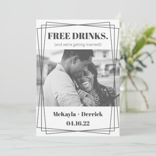 Eenvoudige, moderne gratis Drinken opslaan op datu Kaart (Staand voorkant)