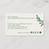 Eenvoudige moderne Green Leaf Botanische Spa Welln Visitekaartje (Achterkant)