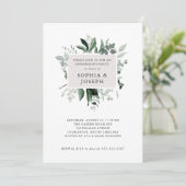 Eenvoudige moderne Greenery | Engagement Party Kaart (Staand voorkant)