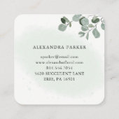 Eenvoudige moderne Greenery Vierkante Visitekaartje (Achterkant)