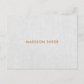 Eenvoudige moderne grijze Linen, minimalistische P Briefkaart (Voorkant)