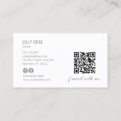 Eenvoudige moderne, grijze professional visitekaartje (Achterkant)