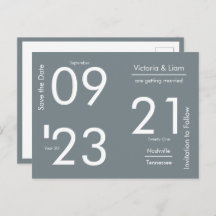 Eenvoudige Moderne Grijze Typografie Save the Date