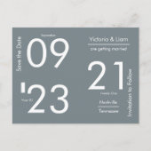 Eenvoudige Moderne Grijze Typografie Save the Date Aankondigingskaart (Voorkant)