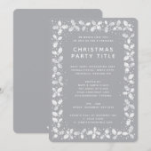 Eenvoudige moderne grijze + witte feestelijke kers kaart (Voorkant / Achterkant)