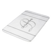 Eenvoudige moderne grijze witte monogram Familiena Badmat (Gekanteld)