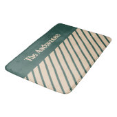 Eenvoudige Moderne Groene Beige Kruisstrepen Badmat (Gekanteld)