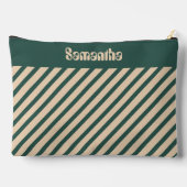 Eenvoudige Moderne Groene Beige Kruisstrepen Etui (Achterkant)