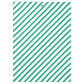 Eenvoudige moderne groene blauwe lijn streep klembord (Achterkant)