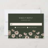 Eenvoudige moderne groene bruiloft RSVP kaartje (Voorkant)