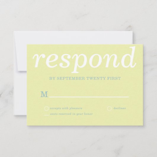 Eenvoudige moderne groene bruiloft RSVP kaartje (Voorkant)
