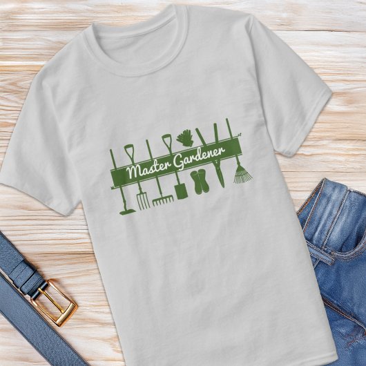 Eenvoudige moderne groene duim Master Gardener T-shirt
