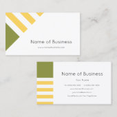 Eenvoudige moderne groene en gele brede strepen visitekaartje (Voorkant / Achterkant)