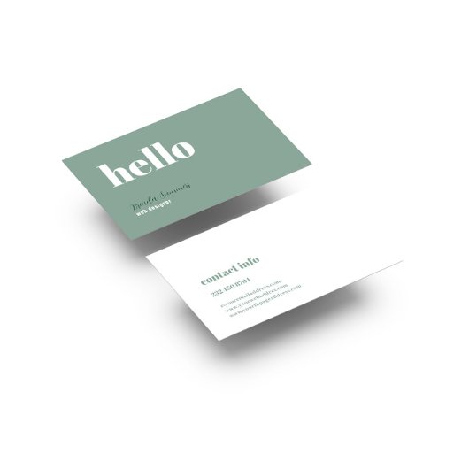 Eenvoudige, moderne, groene en witte achtergrond visitekaartje