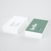 Eenvoudige, moderne, groene en witte achtergrond visitekaartje