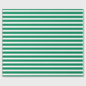 Eenvoudige Moderne Groene en Witte Striped Minimal Cadeaupapier (Vlak)
