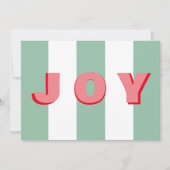 Eenvoudige Moderne Groene en Witte Vreugde Kerstmi Feestdagenkaart (Voorkant)