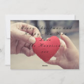 Eenvoudige Moderne Groene en Witte Vreugde Kerstmi Feestdagenkaart (Achterkant)