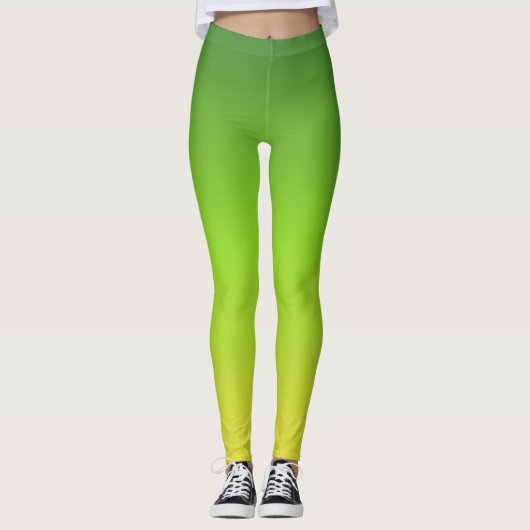 Eenvoudige moderne groene gele gradiënt leggings (Voorkant)