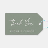 Eenvoudige, moderne, groene kalligrafie cadeaulabel (Voorkant (Horizontaal))