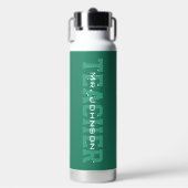Eenvoudige Moderne Groene Leraar Waterfles (Voorkant)