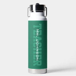 Eenvoudige Moderne Groene Leraar Waterfles