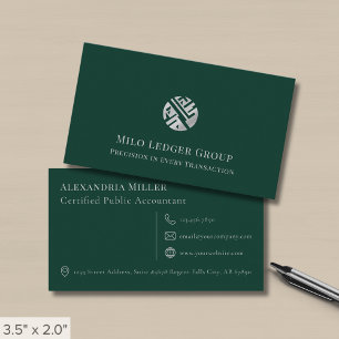 Eenvoudige moderne groene luxe Logo Visitekaartje