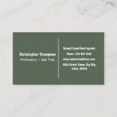 Eenvoudige moderne groene minimalistische alpiene visitekaartje (Achterkant)