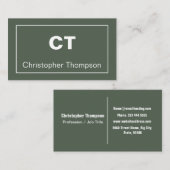 Eenvoudige moderne groene minimalistische alpiene visitekaartje (Voorkant / Achterkant)