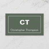 Eenvoudige moderne groene minimalistische alpiene visitekaartje (Voorkant)