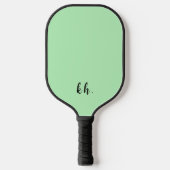 Eenvoudige Moderne Groene Monogram Initialen Pickleball Paddle (Voorkant)