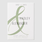 Eenvoudige moderne groene overlay bruiloft Save th Vellum Uitnodigingen (Voorkant)