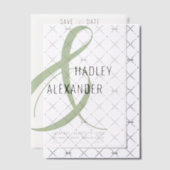 Eenvoudige moderne groene overlay bruiloft Save th Vellum Uitnodigingen (Offset (Uitnodiging))