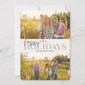 Eenvoudige moderne groene Prettige feestdagen twee Feestdagenkaart (Voorkant)