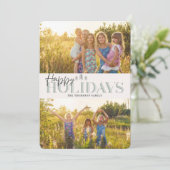 Eenvoudige moderne groene Prettige feestdagen twee Feestdagenkaart (Staand voorkant)