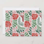 Eenvoudige Moderne Groene Rode Patroon Foto Kerstm Feestdagenkaart (Achterkant)