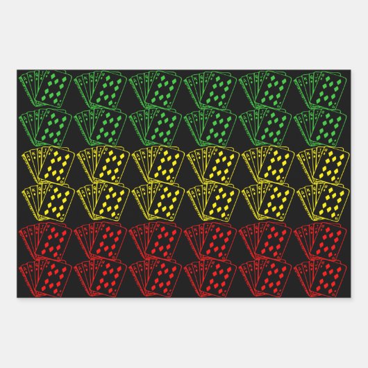 Eenvoudige, moderne, groene, roodspelkaarten inpakpapier vel (Voorkant 2)