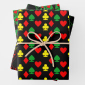 Eenvoudige, moderne, groene, roodspelkaarten inpakpapier vel (In situ)