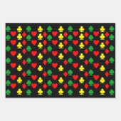 Eenvoudige, moderne, groene, roodspelkaarten inpakpapier vel (Voorkant)