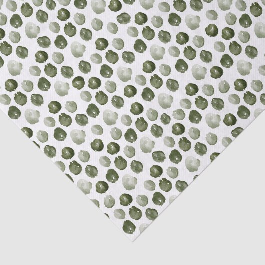 Eenvoudige, moderne, groene Stippen Waterverf kers Tissuepapier (Detail)