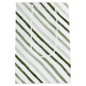 Eenvoudige, moderne, groene strepe Waterverf kerst Medium Cadeauzakje (Achterkant)