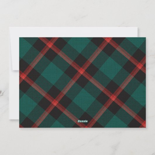 Eenvoudige moderne groene Tartan Plaid | Foto van  Feestdagenkaart (Achterkant)