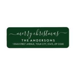 Eenvoudige Moderne Groene Vrolijke Kerstmis Script Etiket