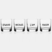 Eenvoudige Moderne Groomsmen Gepersonaliseerde naa Whisky Glas (Achterkant)