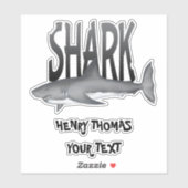 Eenvoudige moderne haaienvlek Whimsical-typografie Sticker (Vel)