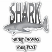 Eenvoudige moderne haaienvlek Whimsical-typografie Sticker (Voorkant)