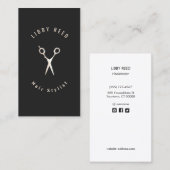 Eenvoudige moderne haarstyliste schaar zwart visitekaartje (Voorkant / Achterkant)