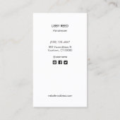 Eenvoudige moderne haarstyliste schaar zwart visitekaartje (Achterkant)