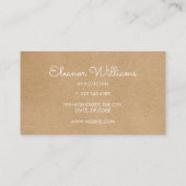 Eenvoudige moderne Hallo Rustic Kraft Visitekaartje (Achterkant)